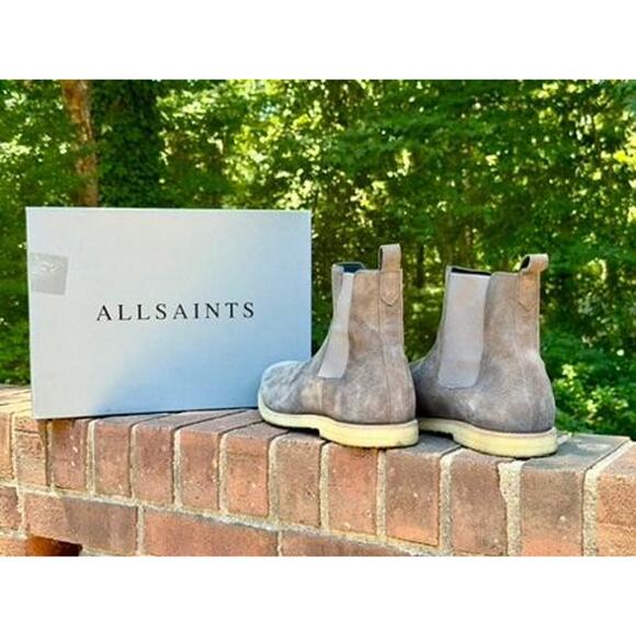 AllSaints Reiner Chelsea Boots Mens Size 12 Slate Grey Suede Crepe Sole main image 11